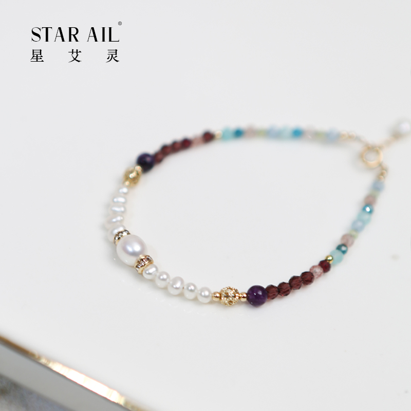STARAIL/星艾灵【能量小外挂】珍珠能量石草莓晶蓝鳞石多宝手作手链