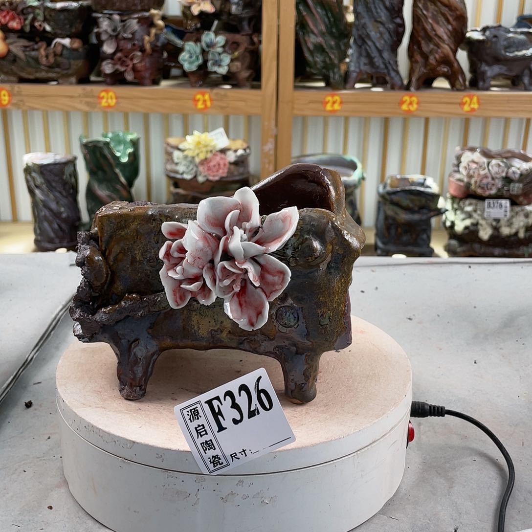 紫砂花盆景德镇陶瓷多肉花盆326