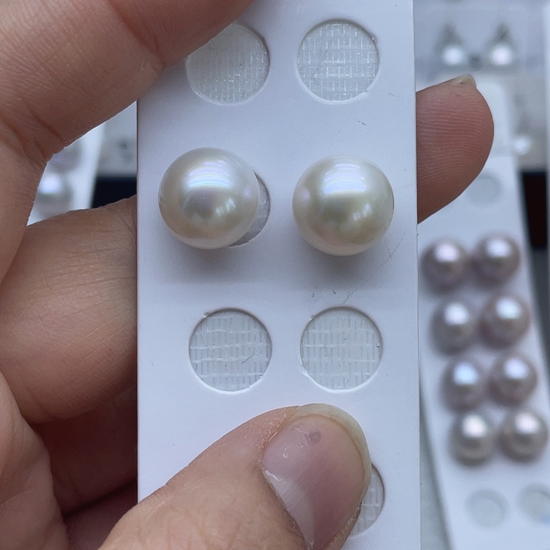 银S925镶嵌耳饰淡水珍珠