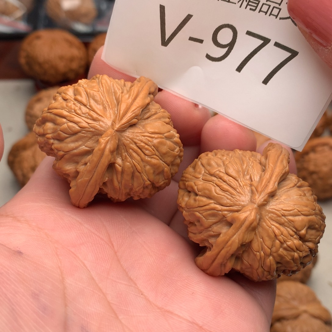 文玩核桃把件40球白………