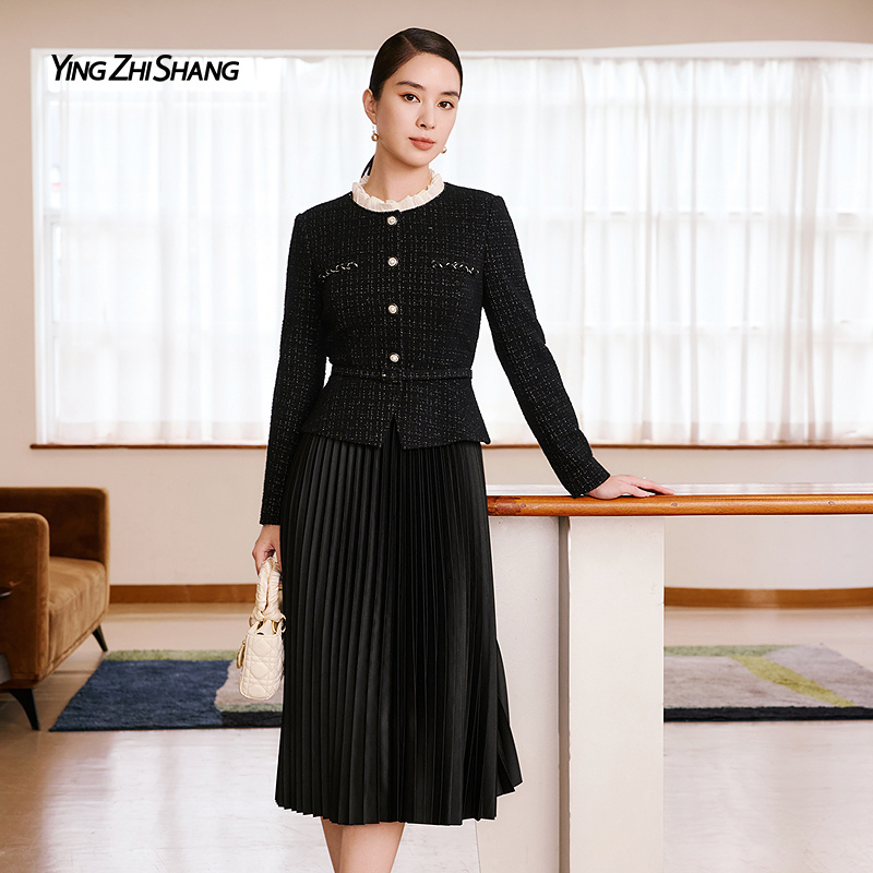 【星奢黑钻】赢智尚黑金小香风封神款！2025冬季新款名媛气质ZF03760