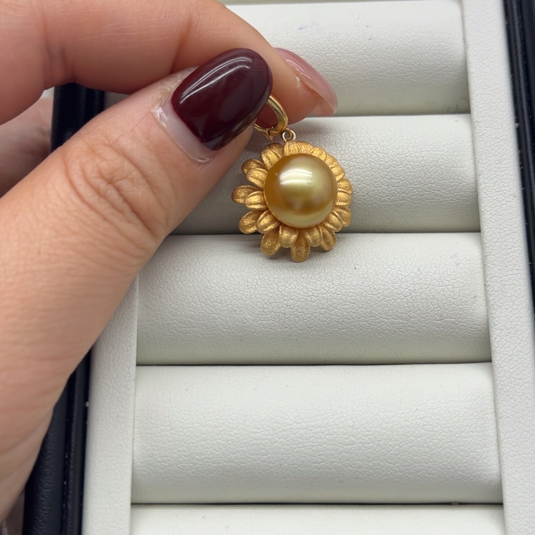 吊坠(不含链)银S925镶嵌海水珍珠