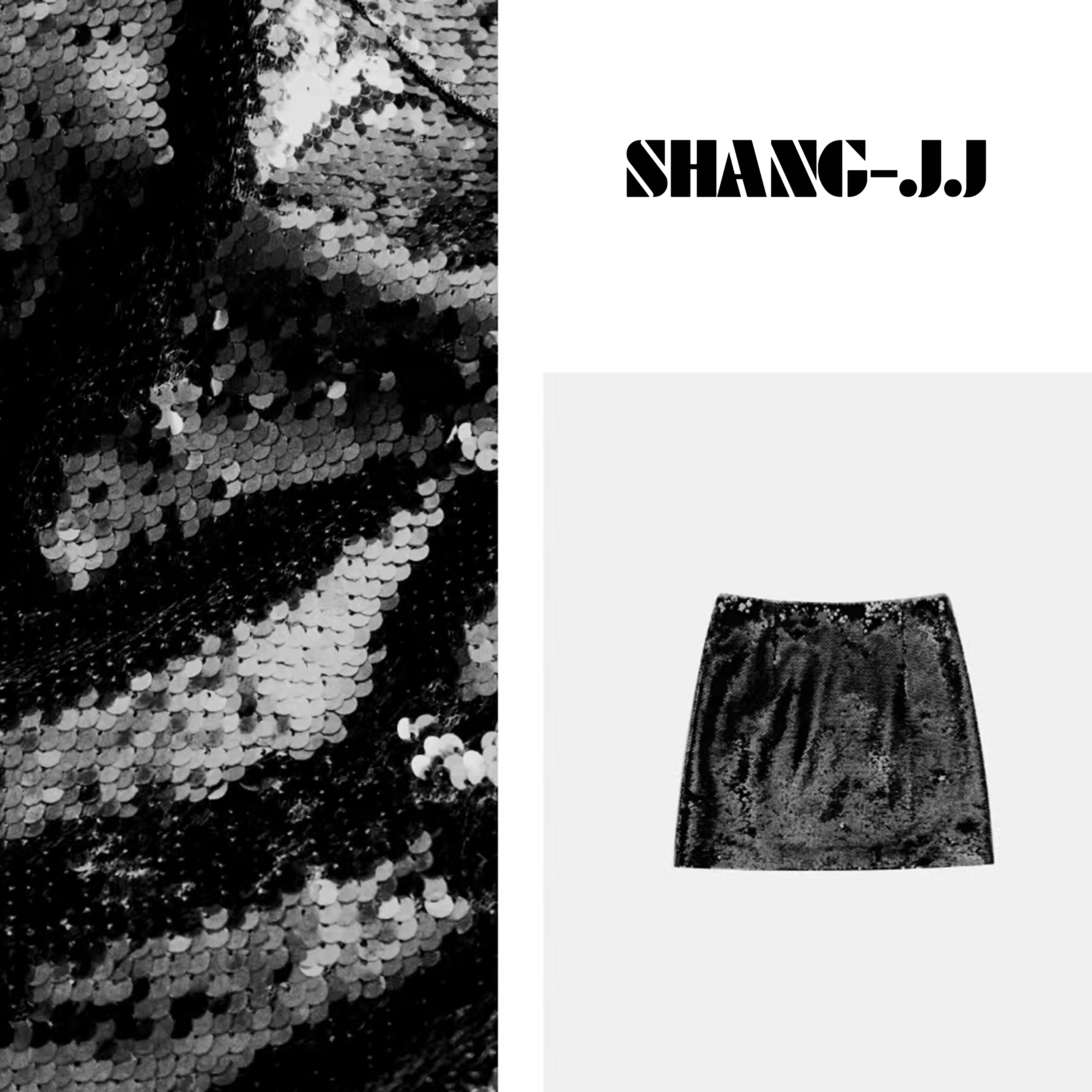 【闪闪裙】高定系列设计感时尚百搭重工亮片潮流女装半身裙q130045p