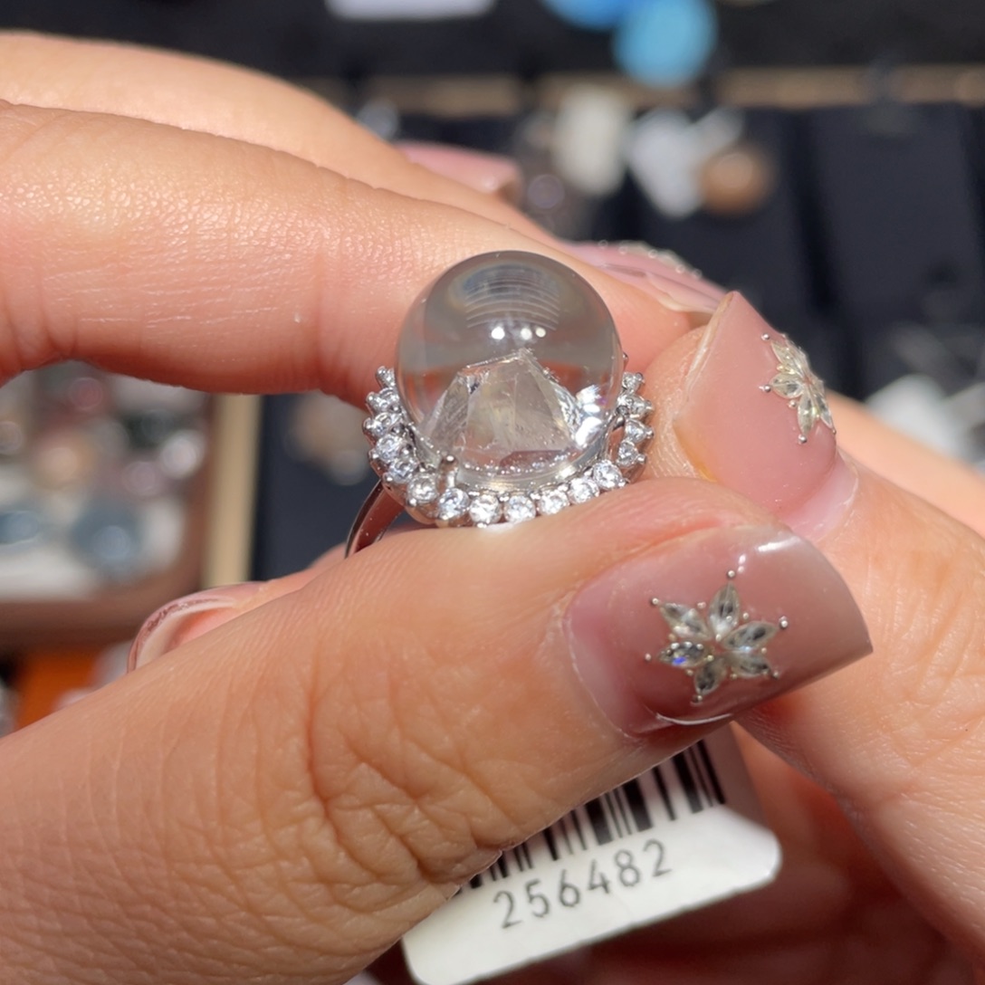 戒指银S925镶嵌水晶