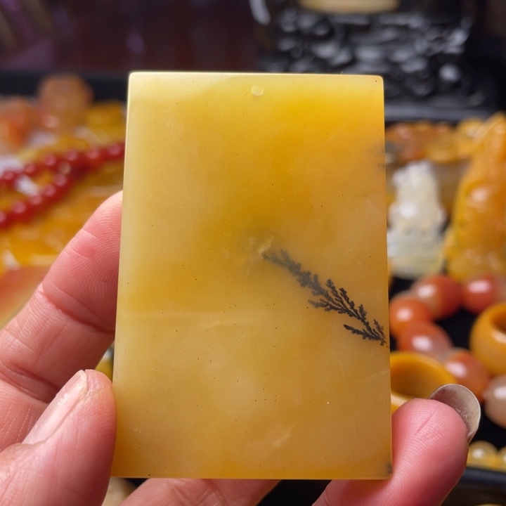 未镶嵌石英质玉（黄龙玉）颈饰