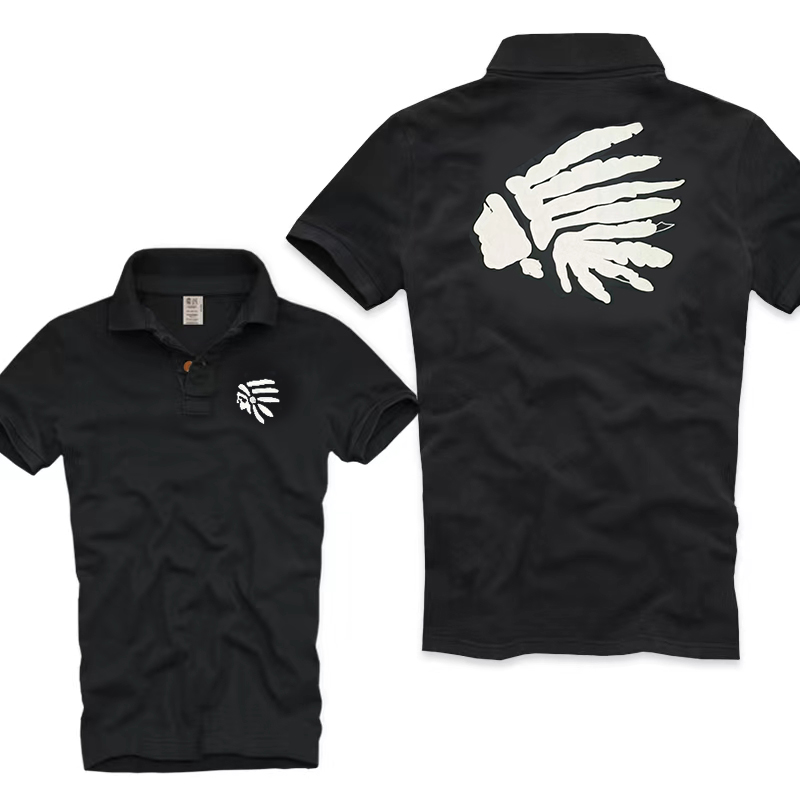 印第安绣花轻奢正品男短袖翻领polo衫出口清仓真品余单大码