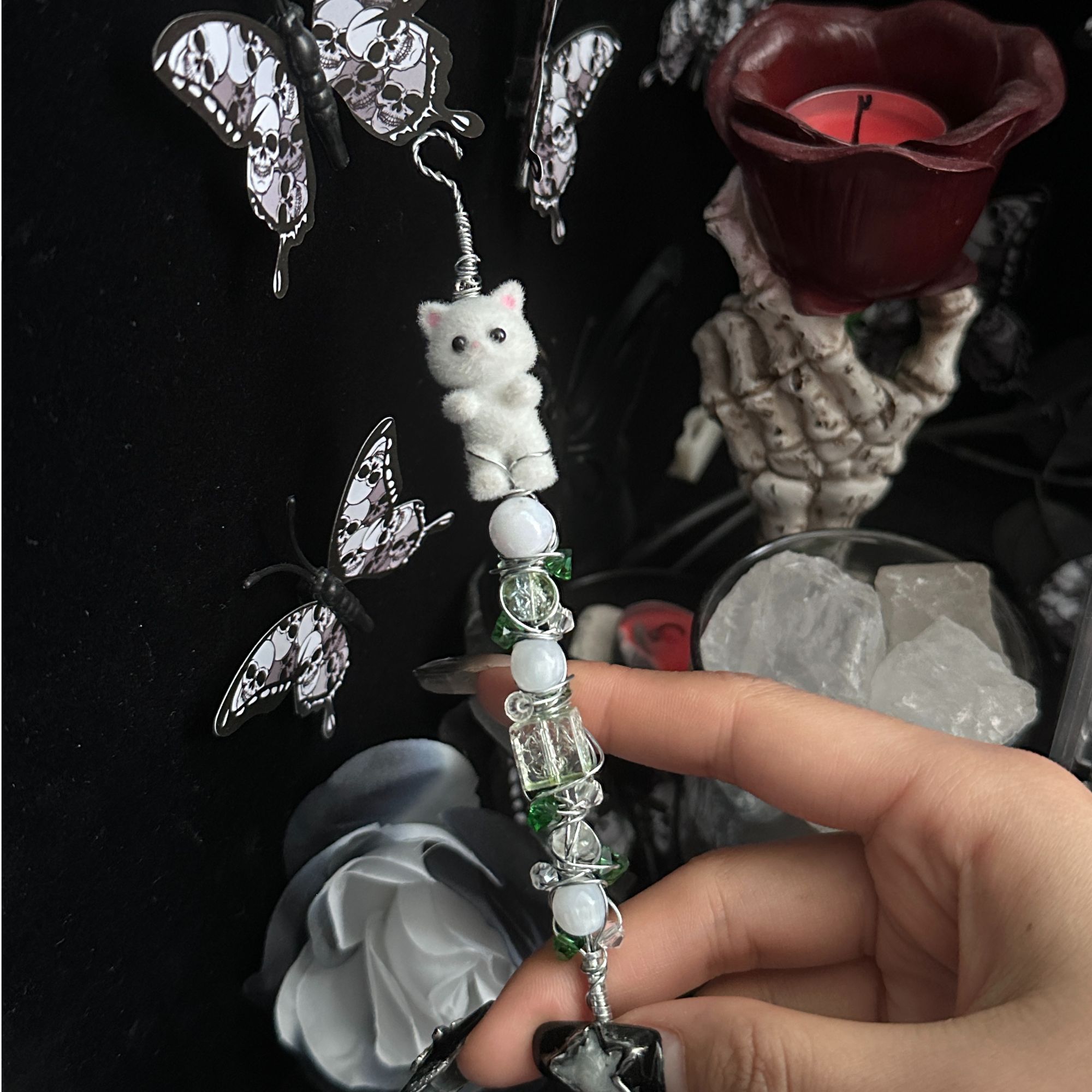 小白猫烟托儿 可爱 男女生礼物 小动物少女风手作烟托