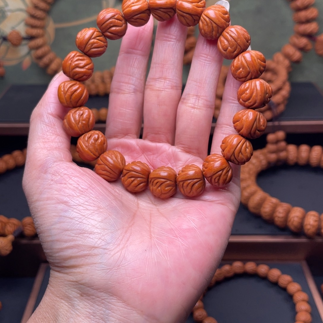 手串桃核14红魔爆肚