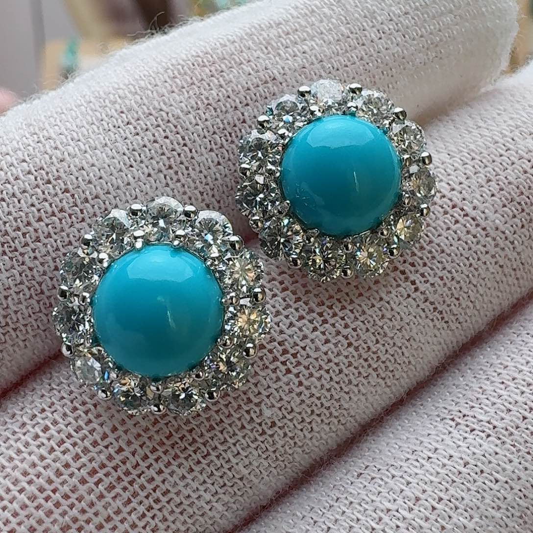 绿松石珠宝奇石银S925镶嵌