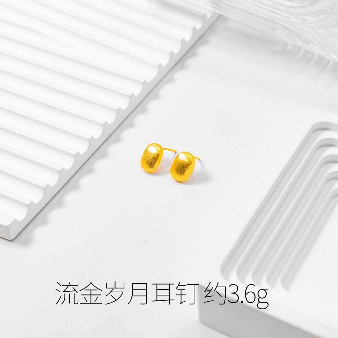 足银耳饰 银耳饰 时尚百搭 经典款式  流金岁月耳钉 