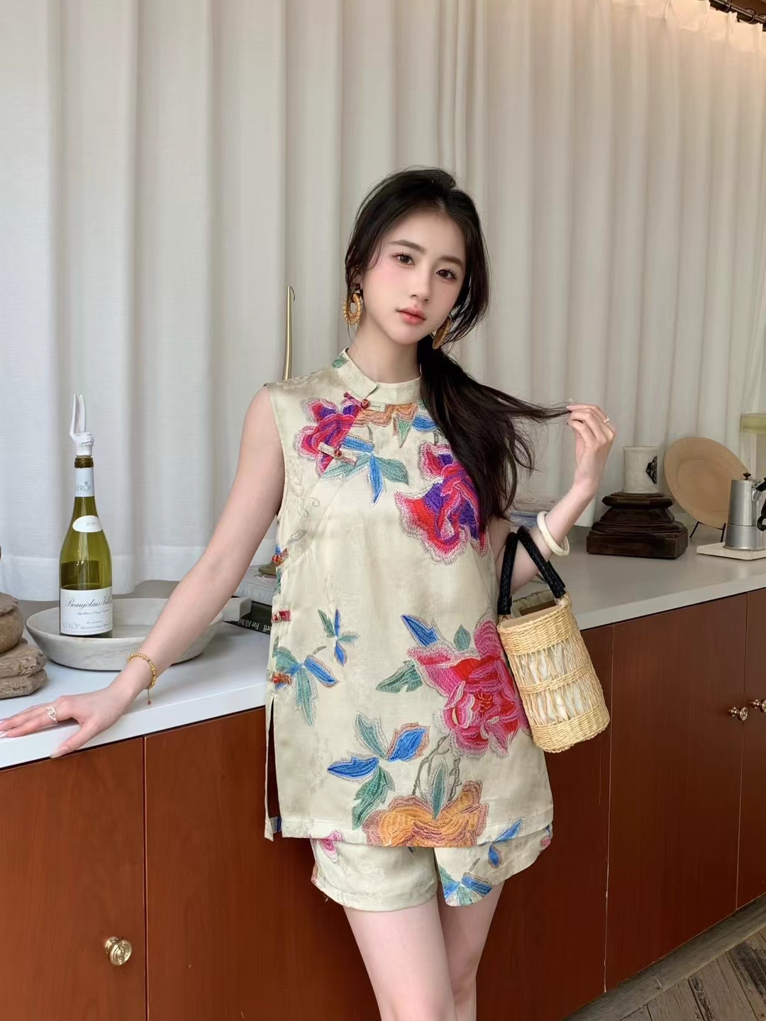 新中式大花套装国风