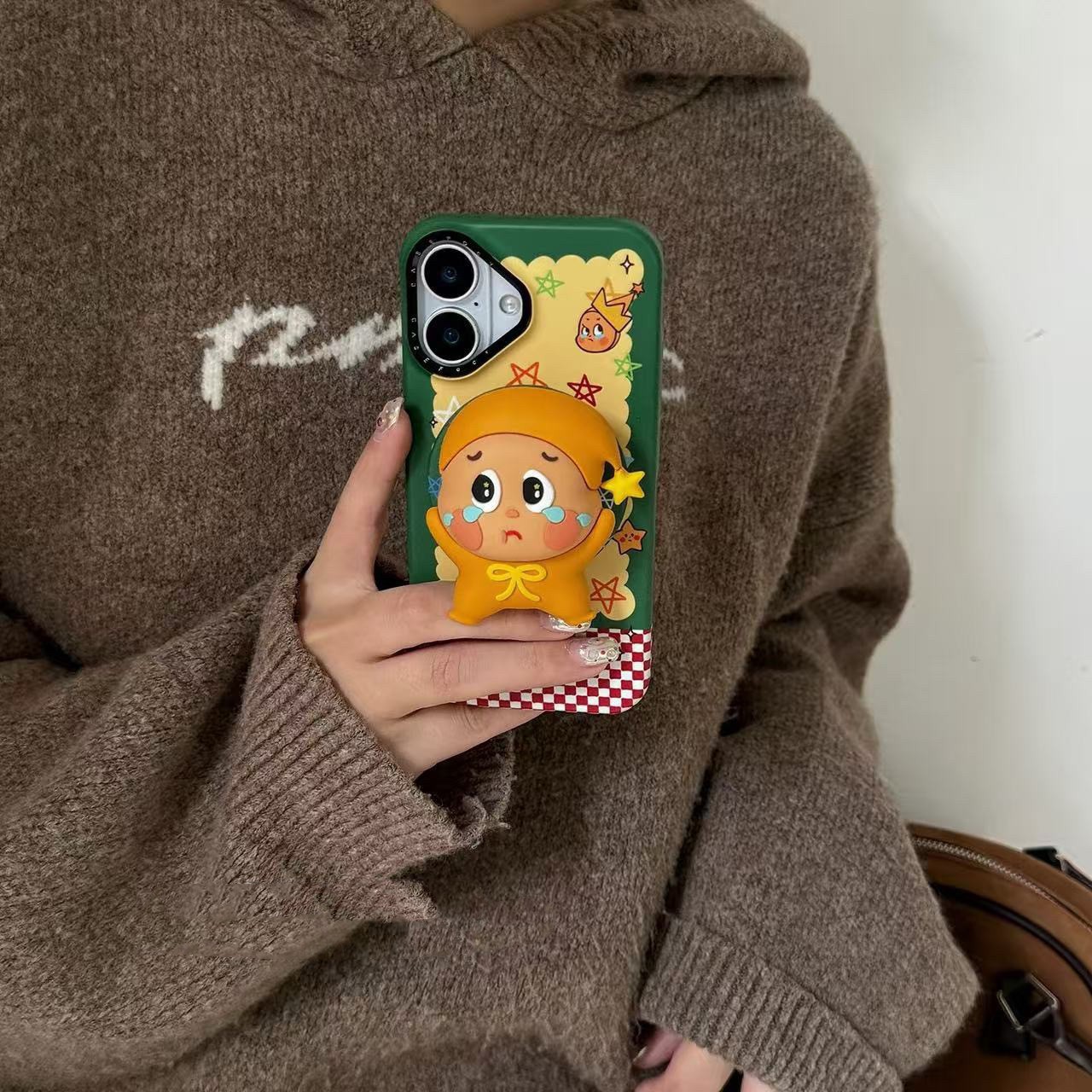 可爱星星卡通人磁吸支架适用iPhone16promax苹果15手机壳14pro/13