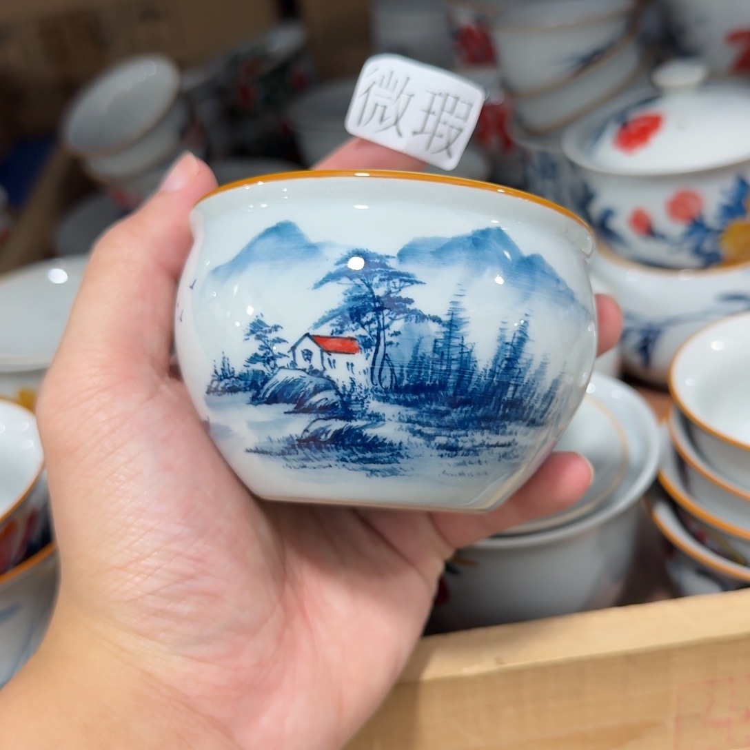 釉下彩纯手绘微瑕