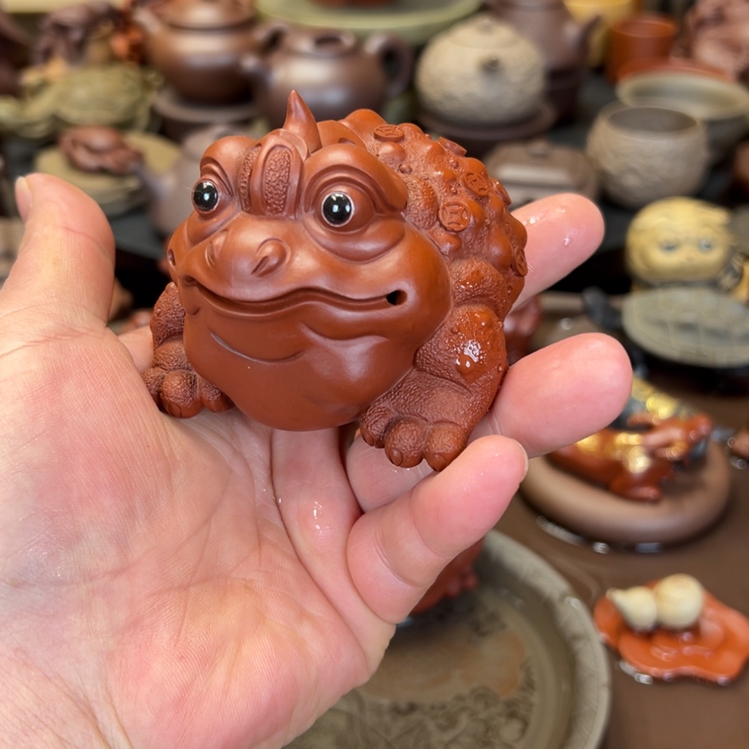 紫砂茶宠紫砂金蟾 微瑕