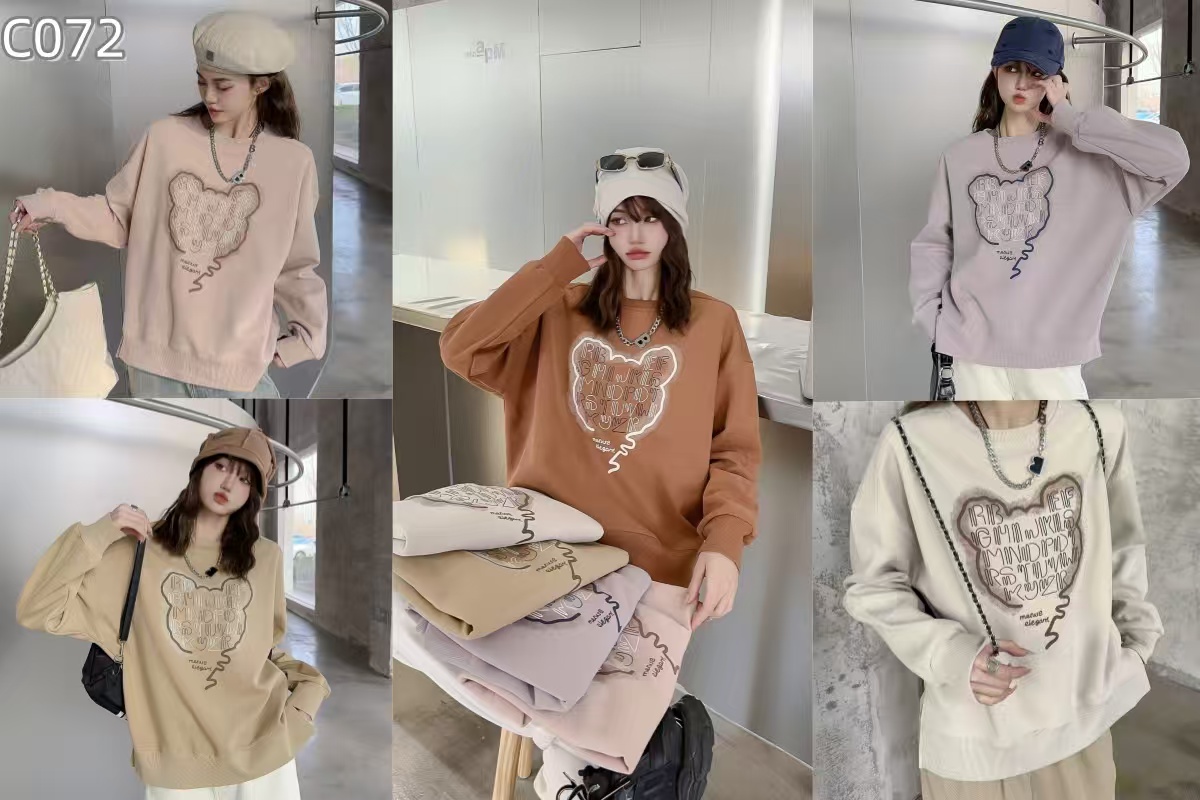 072 短款常规爱心朋克风字母卫衣重工法式抽绳 F309