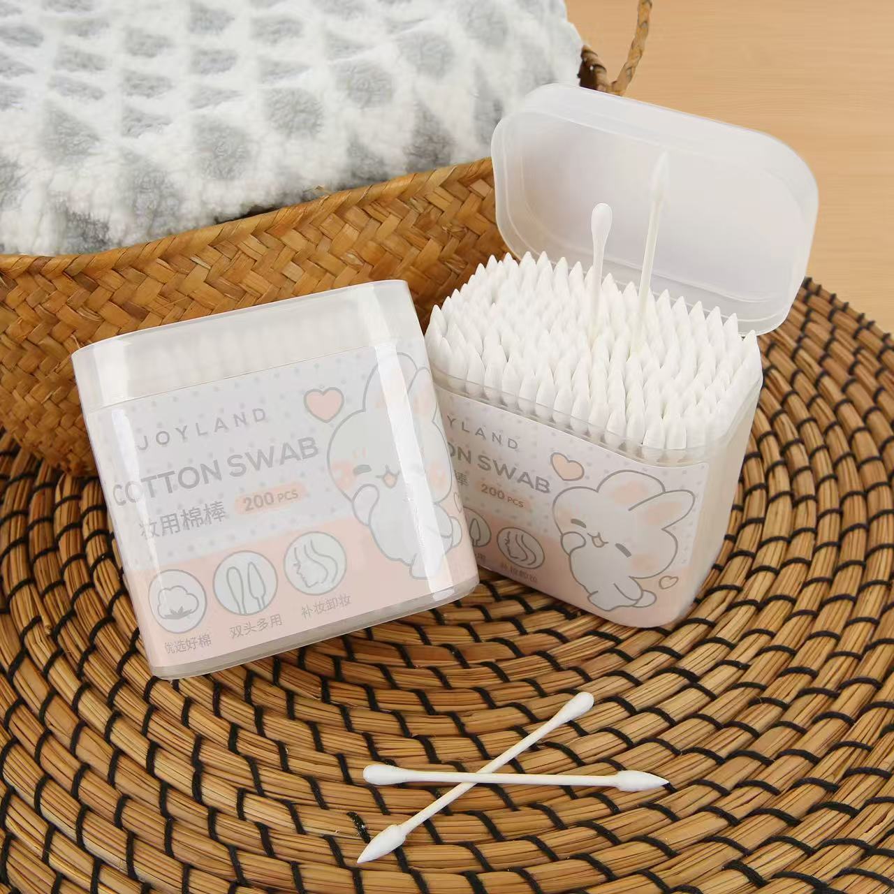 H-妆卸妆双头清洁棉棒圆头尖头棉签棒