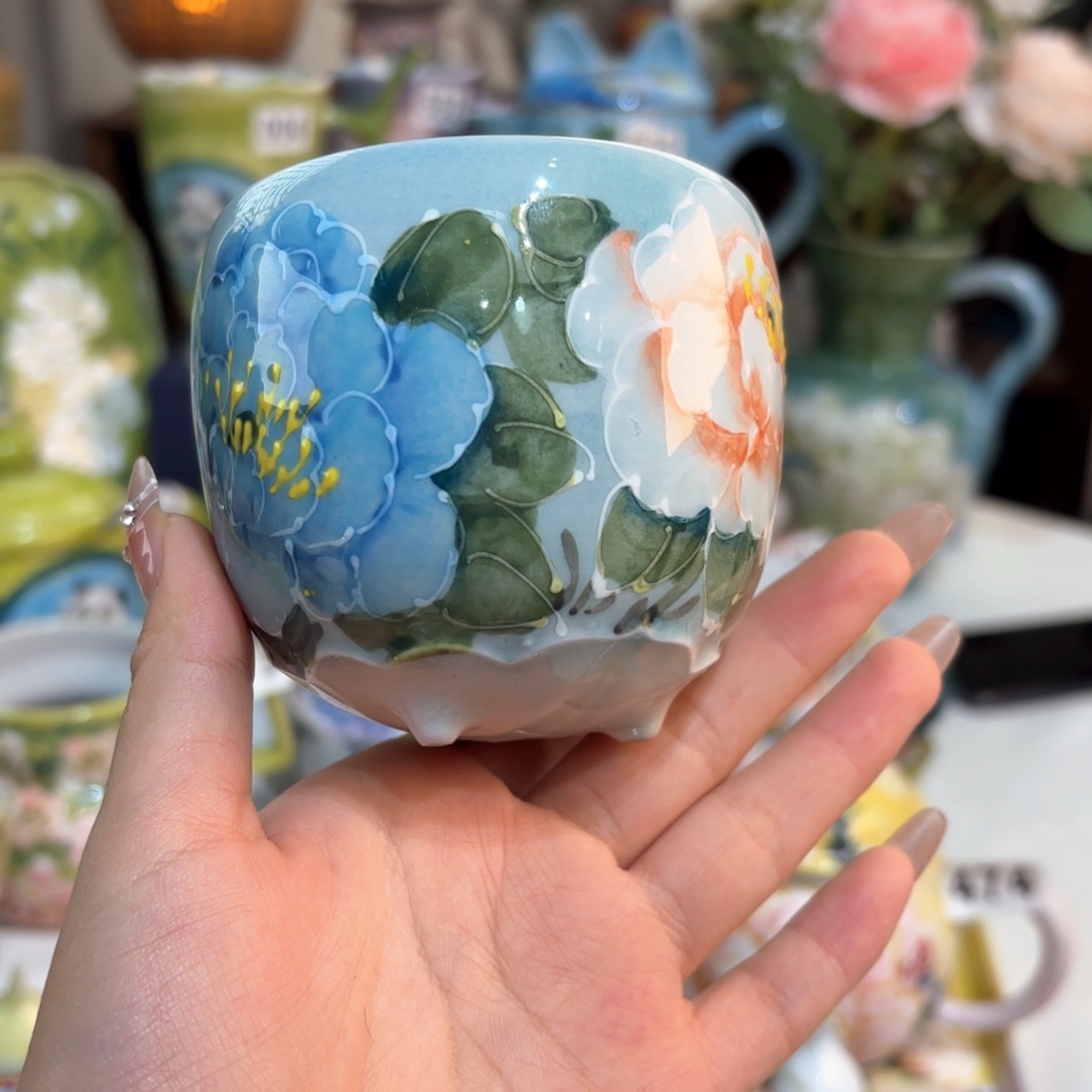 景德镇手绘高温釉下彩陶瓷茶具