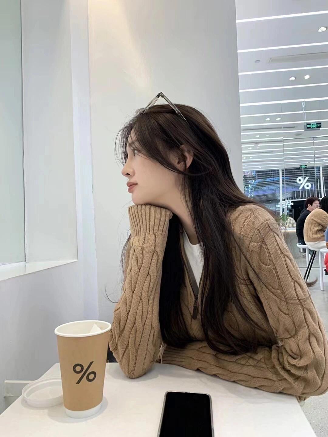 【yu欢专属】半拉链毛衣刺绣羊毛经典绞花宽松 男女同款