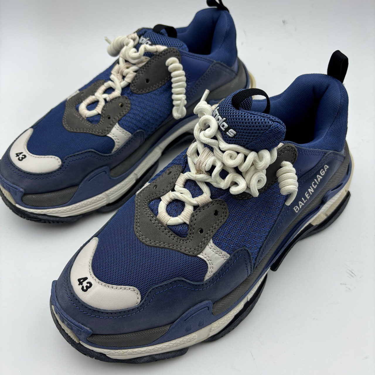 99新 Balenciaga/巴黎世家 43码/巴黎世家triple s雾霾蓝/老爹鞋