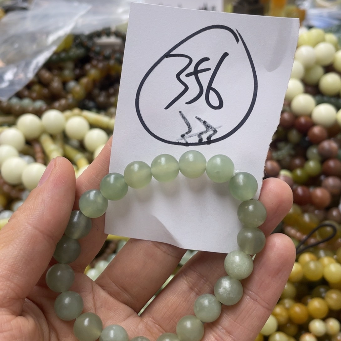 蛇纹石玉手链合金明***洁