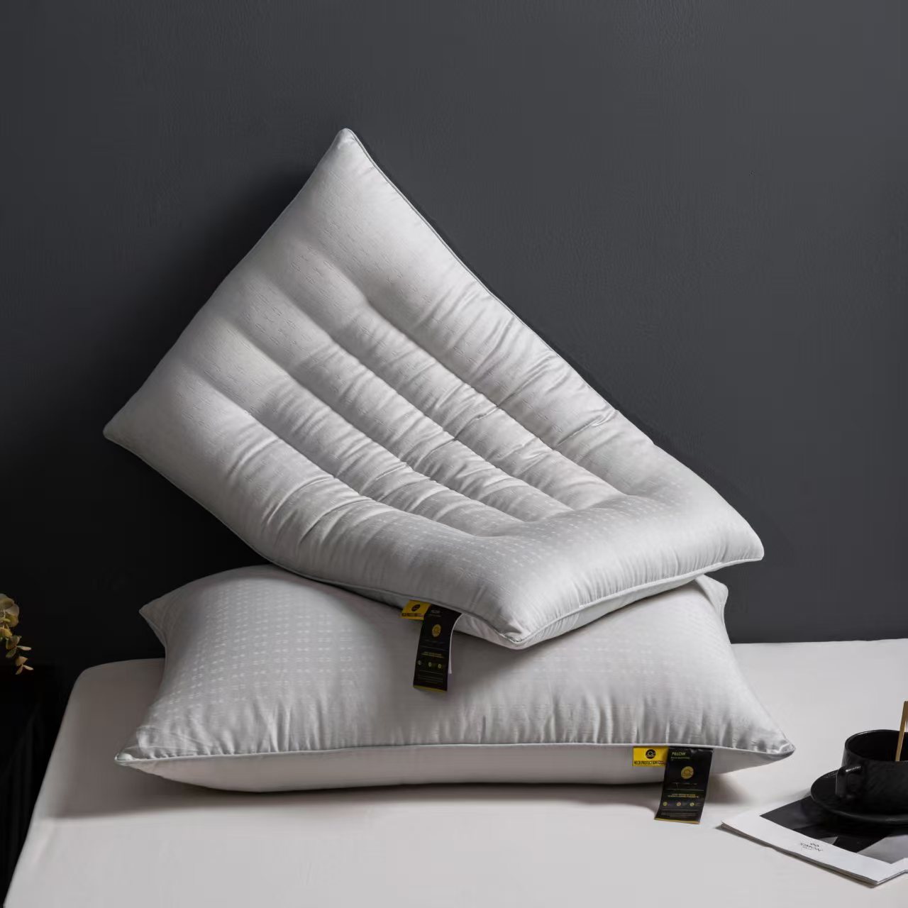 【宝罗精选】100%棉 全棉提花枕 星级酒店枕头 不塌陷变形 颈椎家用