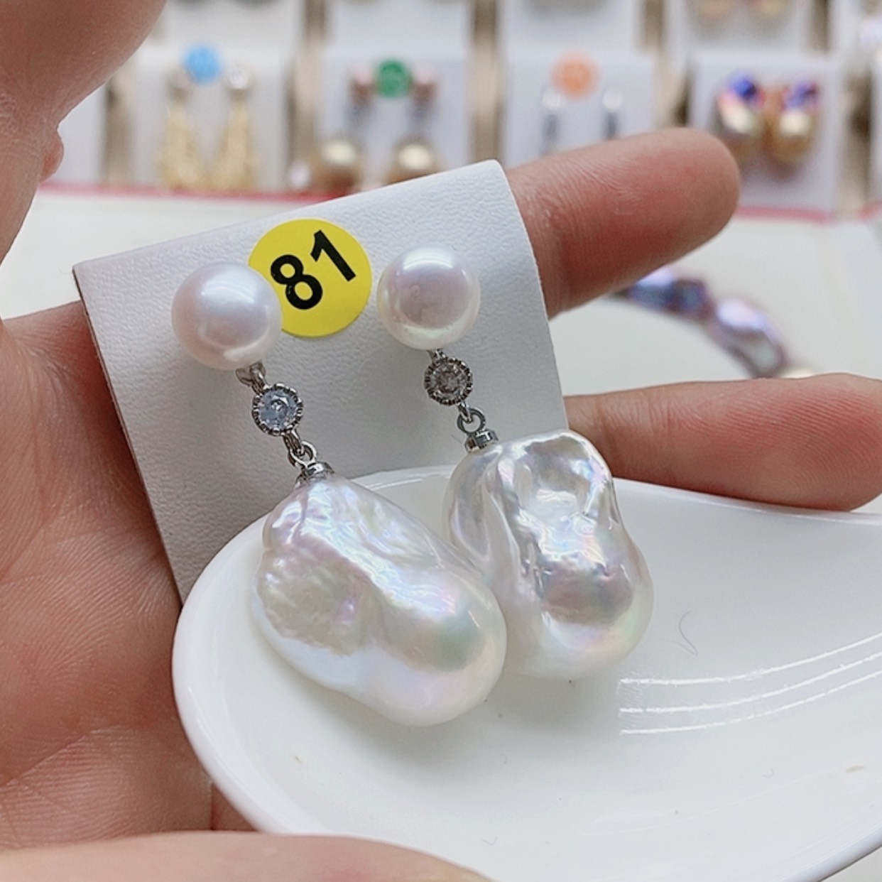 【闪购商品】淡水珍珠耳饰银S925镶嵌