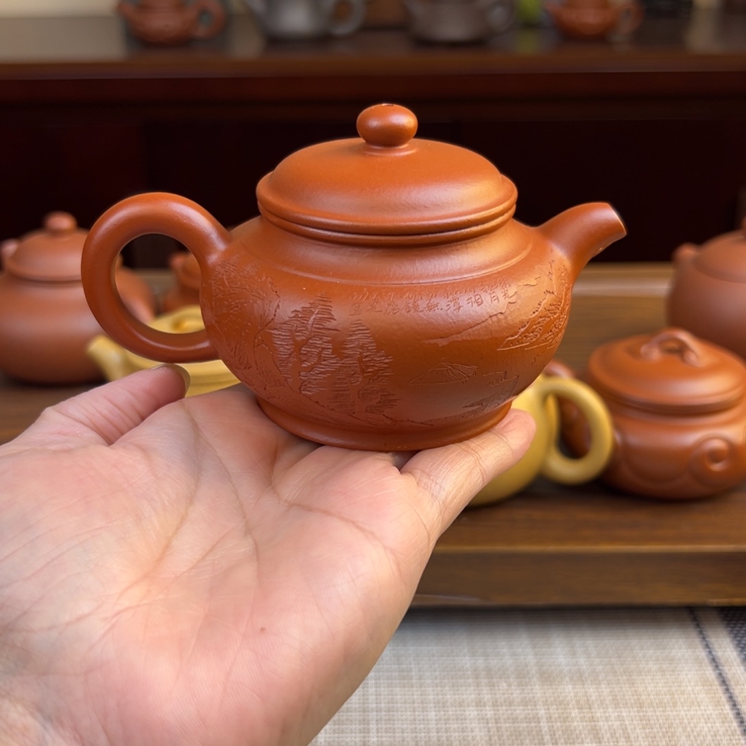 紫砂茶壶朱泥仿古全手150cc