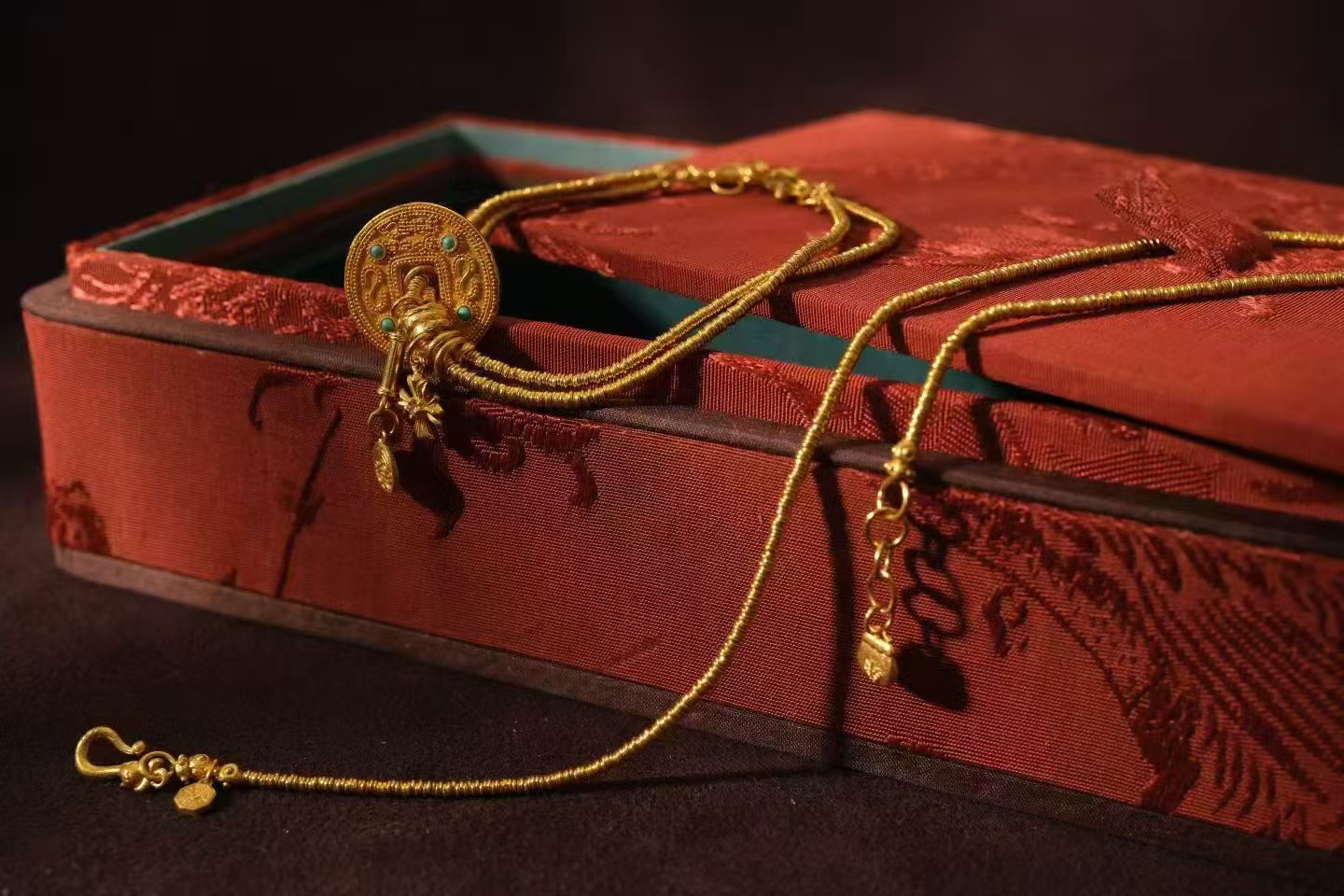 【金什原创】炸珠钱币diy设计两用款套链29.27克