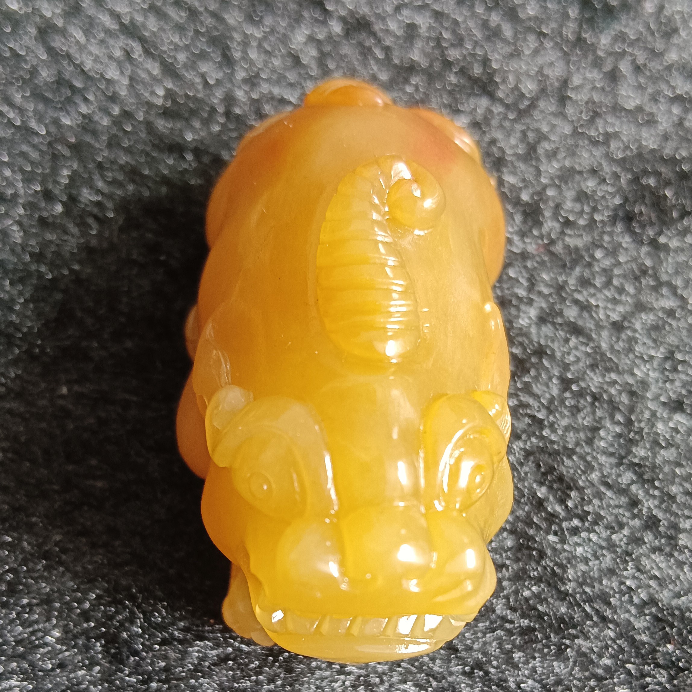 非金属珐琅吊坠 江津硒玉鸡油黄貔貅