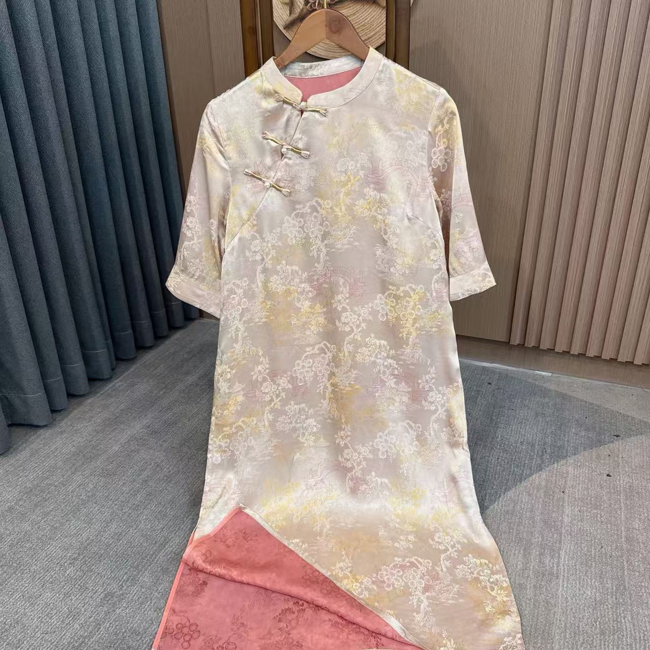 云即画-新中式国风连衣裙女2025新款改良旗袍复古气质长群