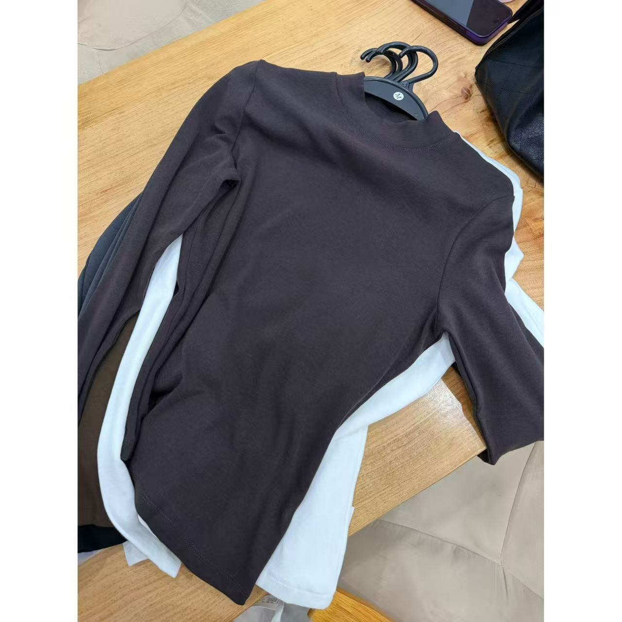 EASY新款中领基础百搭打底衫1527