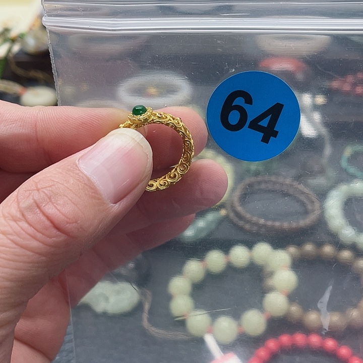 翡翠戒指银S925镶嵌无**空