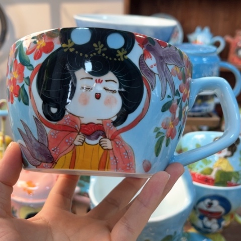 炉景德镇釉下手绘陶瓷 