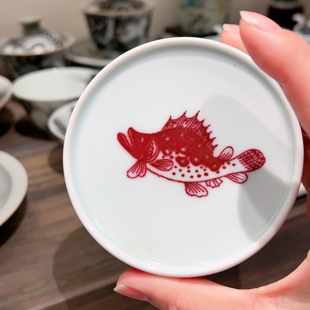 开播福利原矿釉里红盖置