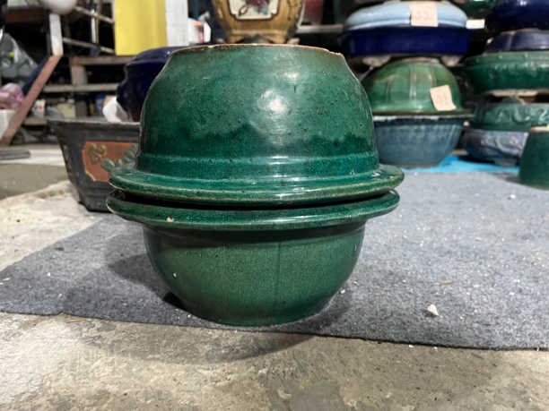 微瑕文人斗笠釉盆高温窑变盆景花盆