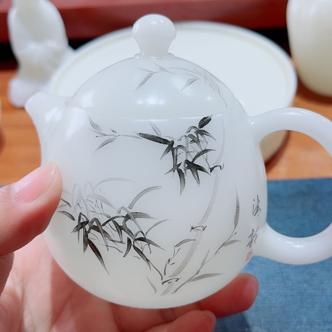 陶瓷素烧璞玉180ccc手绘111