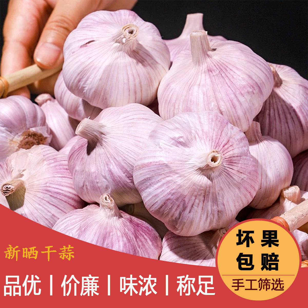 金乡紫白皮干大蒜农家自种可做种100g厨房炒菜提香必备1/2/3/5/9