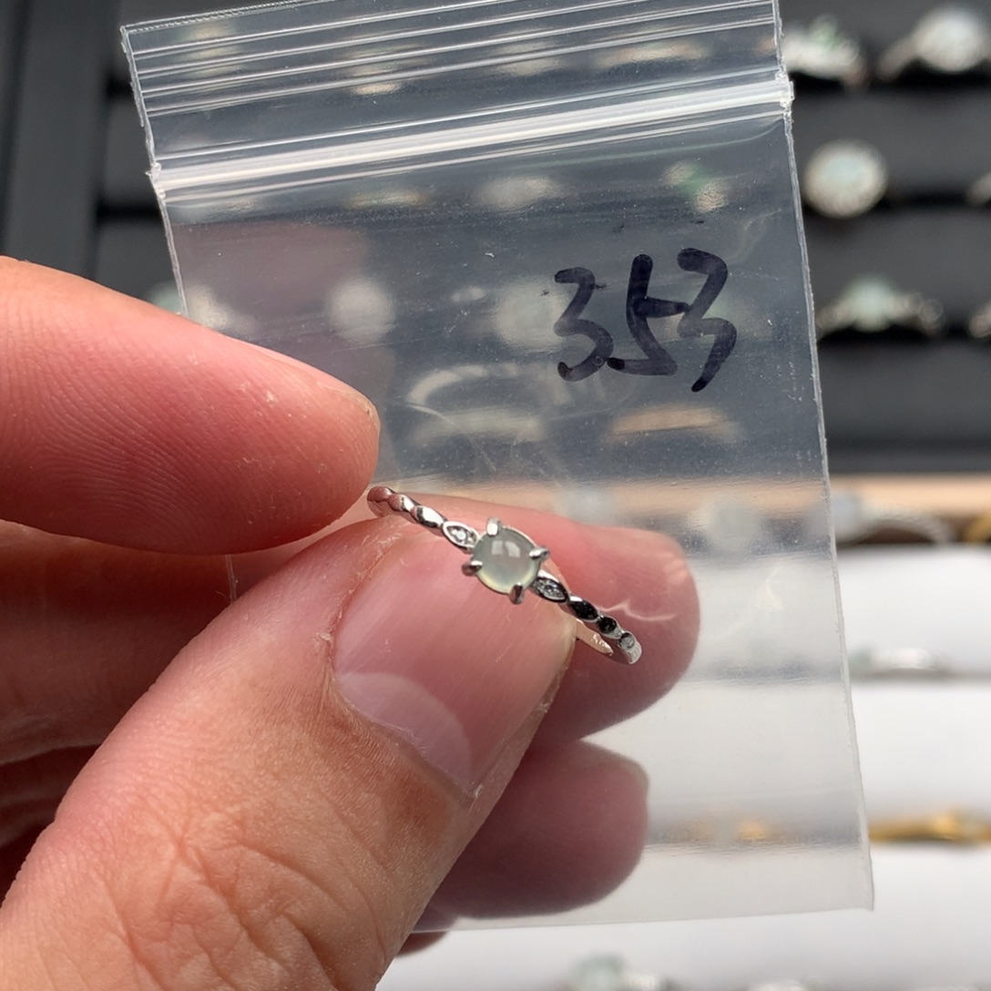 翡翠银S925镶嵌戒圈353