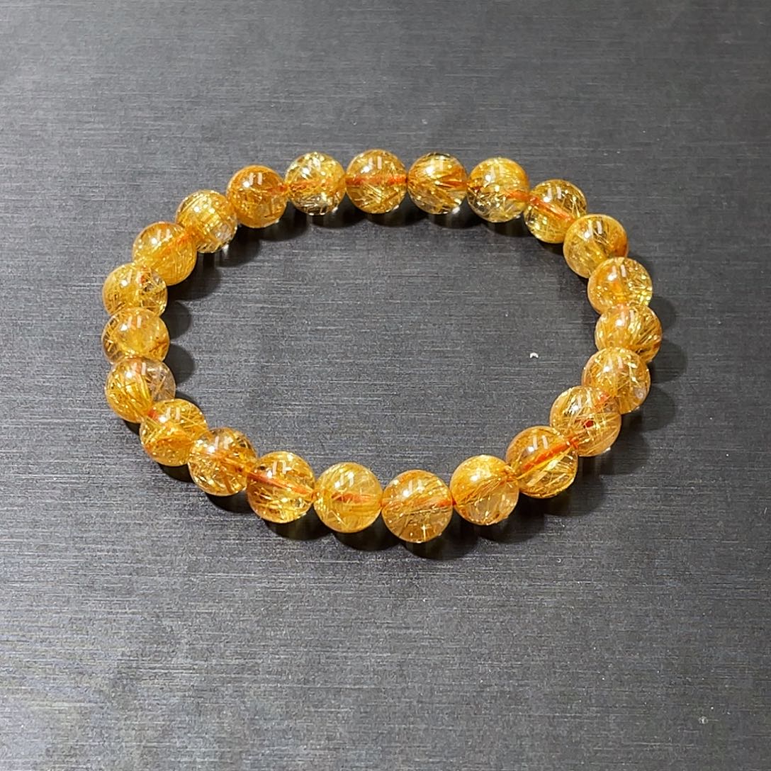 ****M手串未镶嵌发晶钛晶