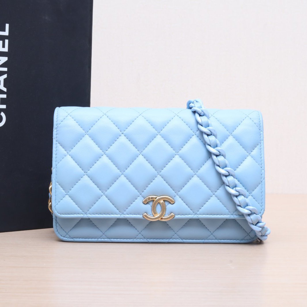 95新 Chanel/香奈儿 小花姑姑438751CF woc 芯片开 肩包