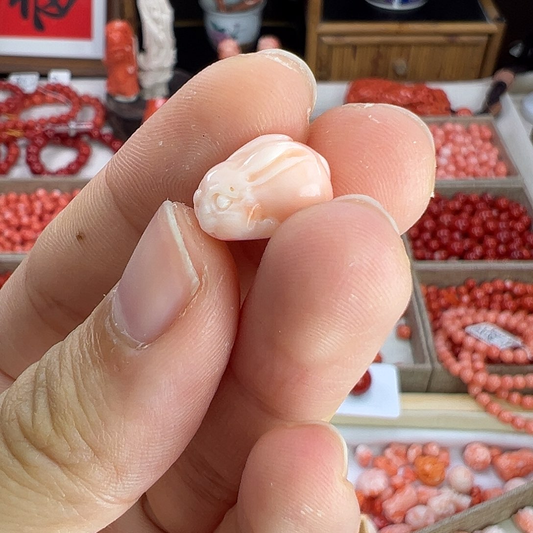 银S925通孔白兔可爱