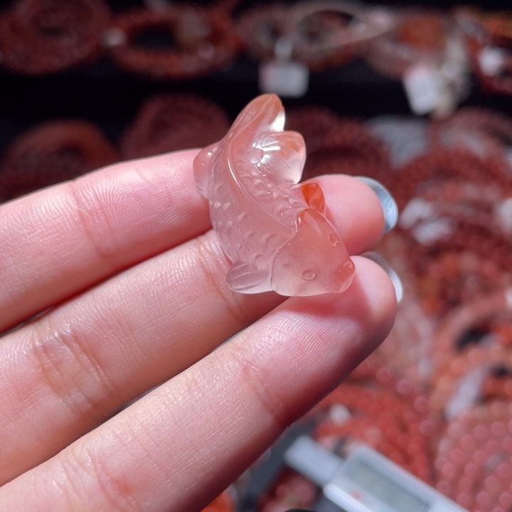 南红玛瑙未镶嵌锦鲤2471打孔备注