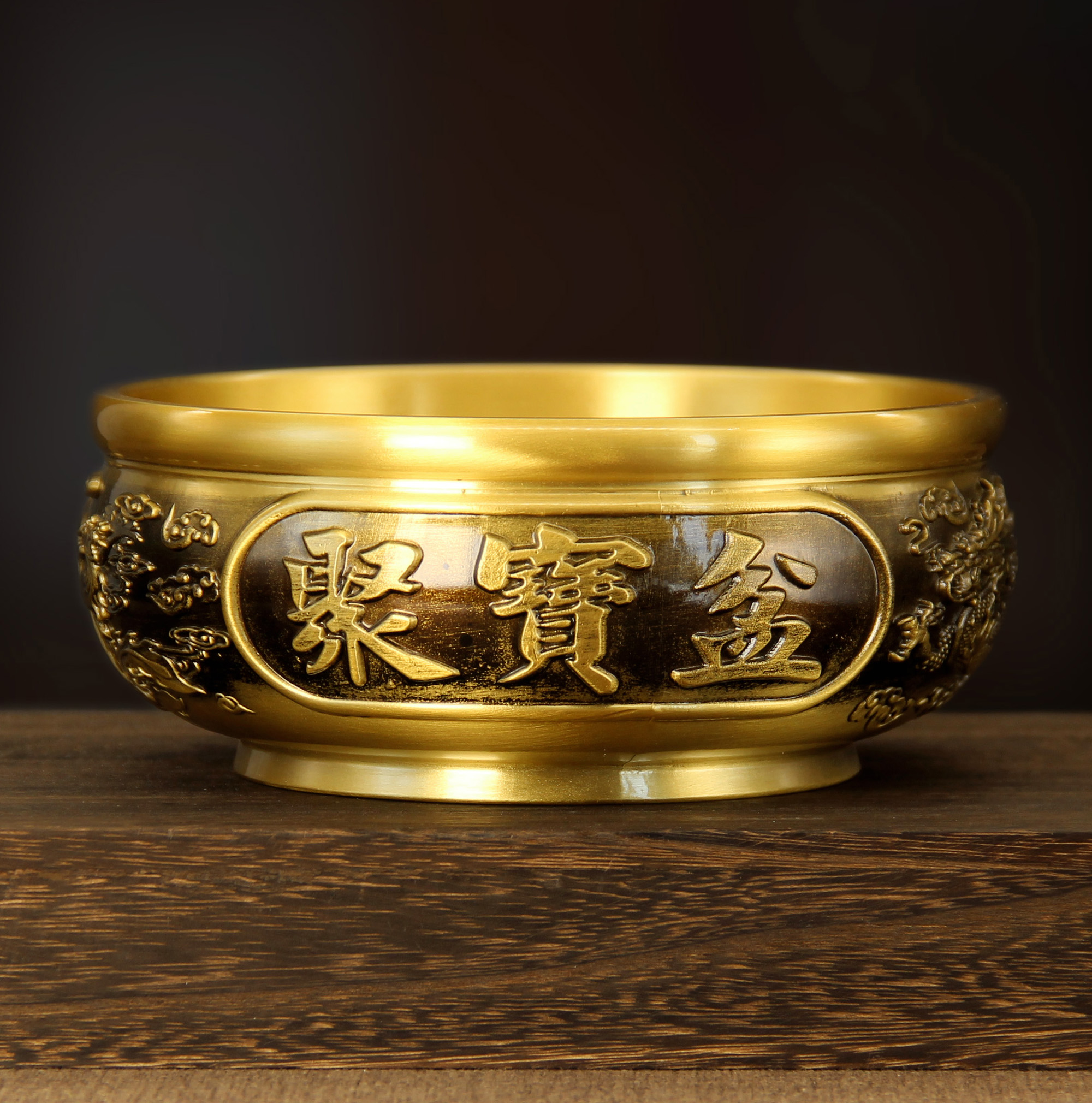 壹心铜《龙凤生肖聚宝盆》9-13-16-18办公室装饰品乔迁开业礼品