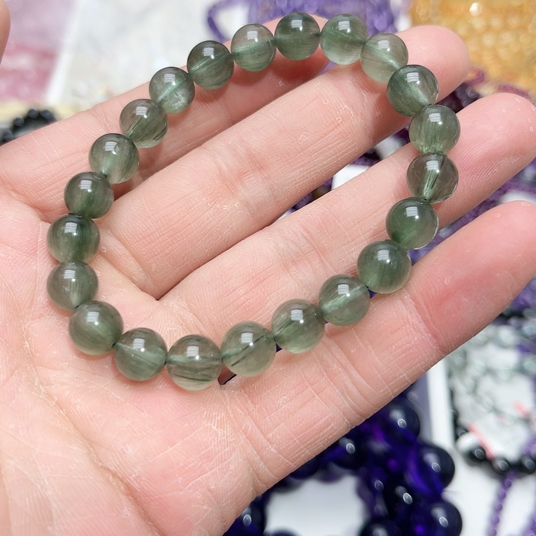 水晶手链未镶嵌绿兔毛