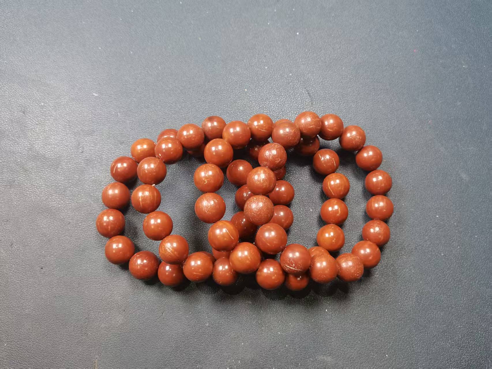 B486玉化光珠紫金鼠带鬃线卡1.5单圈手串（多样性发其一）