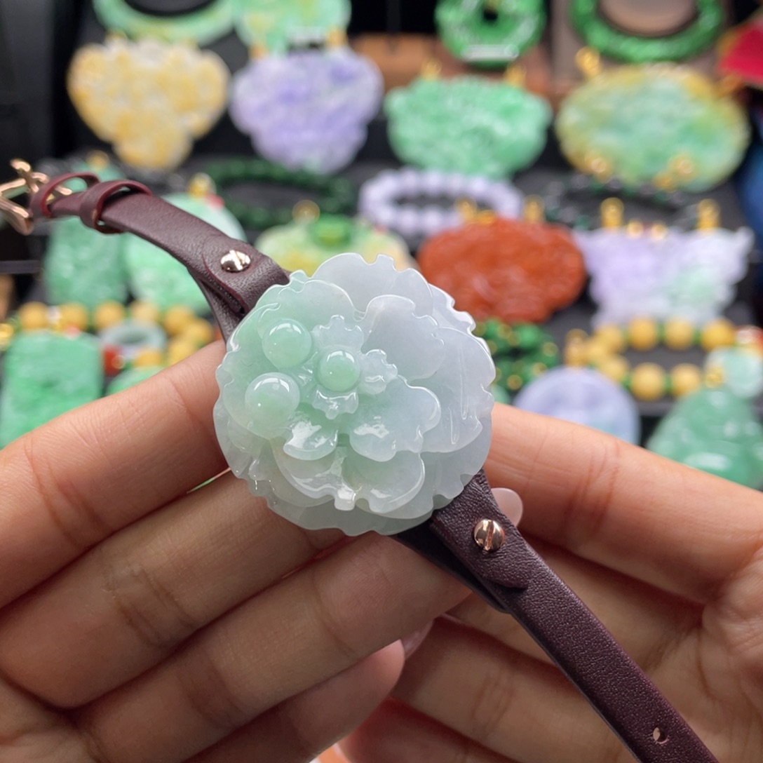 翡翠未镶嵌手链代编织