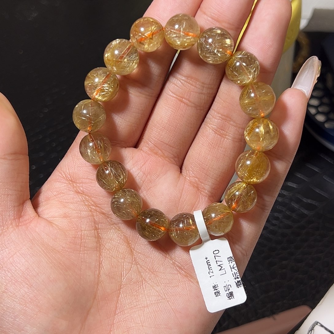 手链发晶未镶嵌天然金发晶