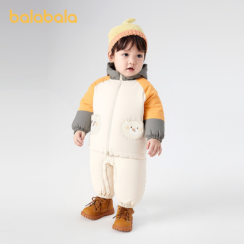 【商场同款】巴拉巴拉婴儿连体衣宝宝羽绒服冬2025新款可爱萌趣保暖