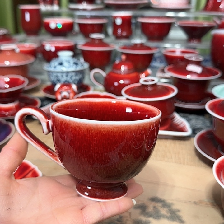 景德镇陶瓷红马坊咖啡杯