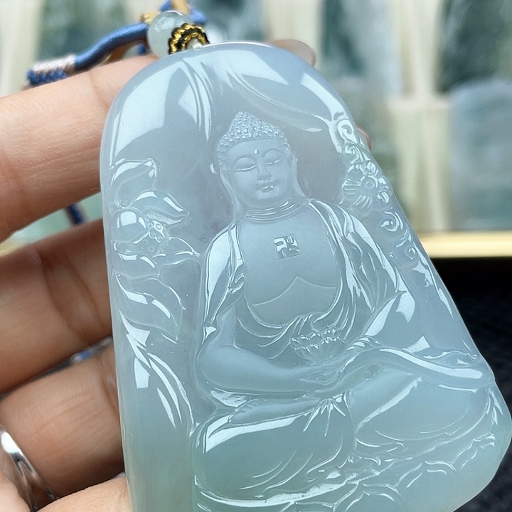 颈饰未镶嵌翡翠天然翡翠款都是A货大日如来